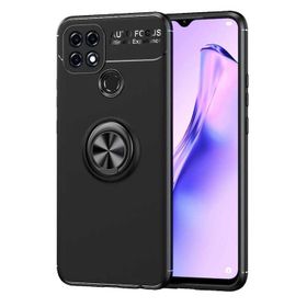 Oppo A15s Siyah Kılıf Zırhlı Standlı Mıknatıslı Tank Kapak