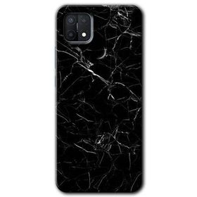 Oppo A15S Siyah Mermer Baskılı Uyumlu Silikon Kılıf