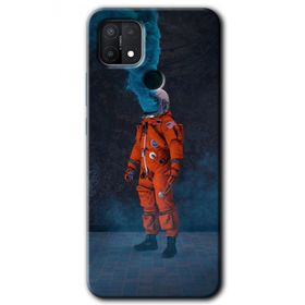 Oppo A15S Smoke Astronot Baskılı Uyumlu Silikon Kılıf