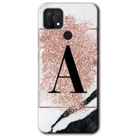 Oppo A15S Yarım Mermer Baskılı Uyumlu Silikon Kılıf