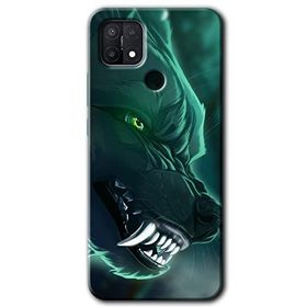 Oppo A15S Yeşil Kurt Baskılı Uyumlu Silikon Kılıf