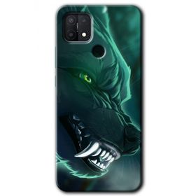 Oppo A15S Yeşil Kurt Baskılı Uyumlu Silikon Kılıf