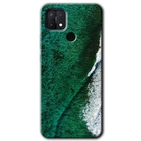 Oppo A15S Yeşil Okyanus Baskılı Uyumlu Silikon Kılıf