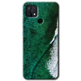 Oppo A15S Yeşil Okyanus Baskılı Uyumlu Silikon Kılıf