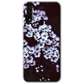 Oppo A31 Beyaz Çiçek Baskılı Uyumlu Silikon Kılıf
