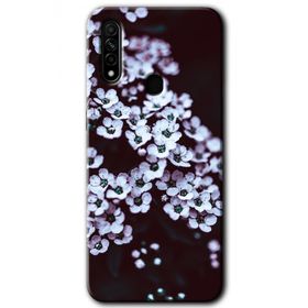 Oppo A31 Beyaz Çiçek Baskılı Uyumlu Silikon Kılıf