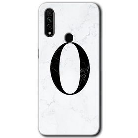Oppo A31 Beyaz Mermer Desenli O Harfi Baskılı Uyumlu Silikon Kılıf
