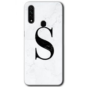 Oppo A31 Beyaz Mermer Desenli Ş Harfi Baskılı Uyumlu Silikon Kılıf