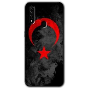 Oppo A31 Black Ayyıldız Baskılı Uyumlu Silikon Kılıf