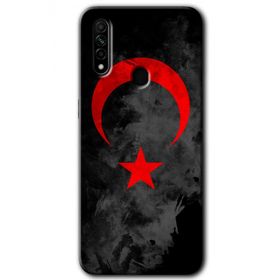 Oppo A31 Black Ayyıldız Baskılı Uyumlu Silikon Kılıf