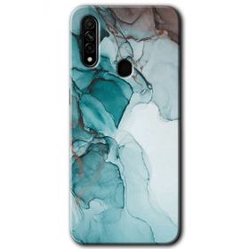 Oppo A31 Buzul Mermer Baskılı Uyumlu Silikon Kılıf