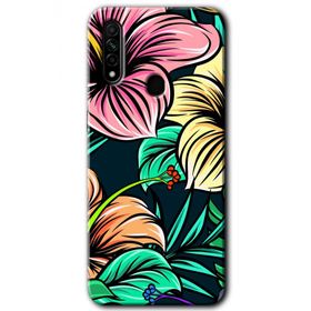 Oppo A31 Çizim Çiçekler Baskılı Uyumlu Silikon Kılıf