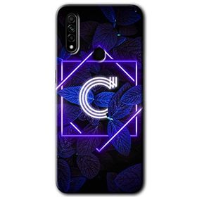 Oppo A31 Dark Neon Yaprak C Harfi Baskılı Uyumlu Silikon Kılıf