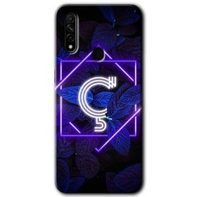 Oppo A31 Dark Neon Yaprak C Harfi Baskılı Uyumlu Silikon Kılıf