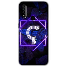 Oppo A31 Dark Neon Yaprak C Harfi Baskılı Uyumlu Silikon Kılıf