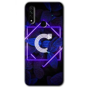 Oppo A31 Dark Neon Yaprak C Harfi Baskılı Uyumlu Silikon Kılıf