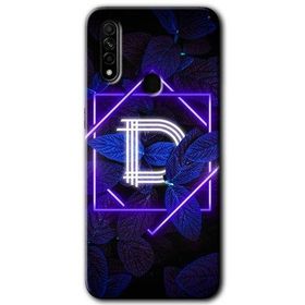Oppo A31 Dark Neon Yaprak D Harfi Baskılı Uyumlu Silikon Kılıf