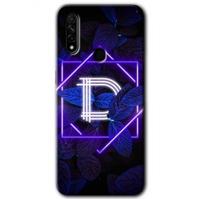 Oppo A31 Dark Neon Yaprak D Harfi Baskılı Uyumlu Silikon Kılıf