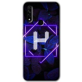 Oppo A31 Dark Neon Yaprak H Harfi Baskılı Uyumlu Silikon Kılıf