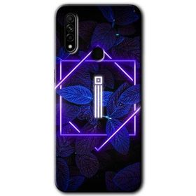 Oppo A31 Dark Neon Yaprak İ Harfi Baskılı Uyumlu Silikon Kılıf