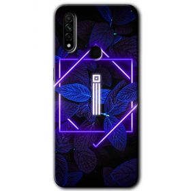 Oppo A31 Dark Neon Yaprak İ Harfi Baskılı Uyumlu Silikon Kılıf