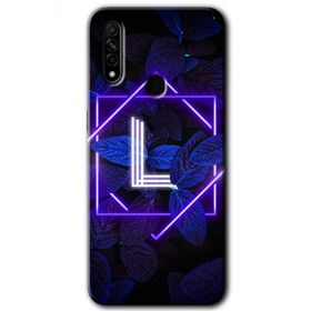 Oppo A31 Dark Neon Yaprak L Harfi Baskılı Uyumlu Silikon Kılıf