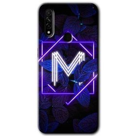 Oppo A31 Dark Neon Yaprak M Harfi Baskılı Uyumlu Silikon Kılıf