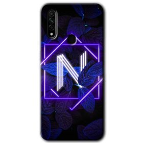 Oppo A31 Dark Neon Yaprak N Harfi Baskılı Uyumlu Silikon Kılıf