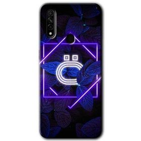 Oppo A31 Dark Neon Yaprak O Harfi Baskılı Uyumlu Silikon Kılıf
