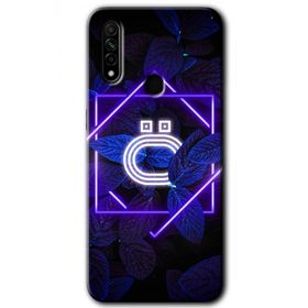 Oppo A31 Dark Neon Yaprak O Harfi Baskılı Uyumlu Silikon Kılıf