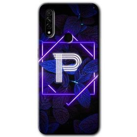 Oppo A31 Dark Neon Yaprak P Harfi Baskılı Uyumlu Silikon Kılıf
