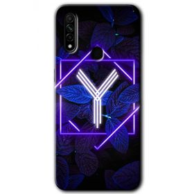 Oppo A31 Dark Neon Yaprak Y Harfi Baskılı Uyumlu Silikon Kılıf