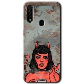 Oppo A31 Devil Girl Baskılı Uyumlu Silikon Kılıf