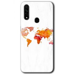 Oppo A31 Dünya Haritası Baskılı Uyumlu Silikon Kılıf