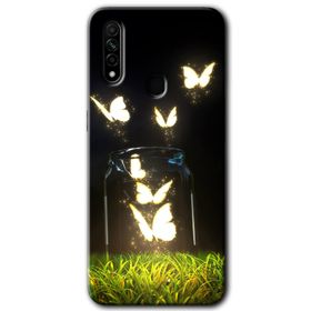 Oppo A31 Işıklı Kelebekler Baskılı Uyumlu Silikon Kılıf