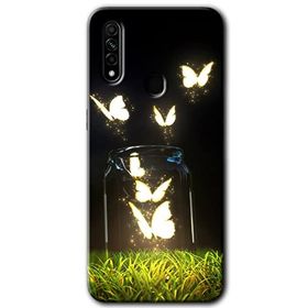 Oppo A31 Işıklı Kelebekler Baskılı Uyumlu Silikon Kılıf
