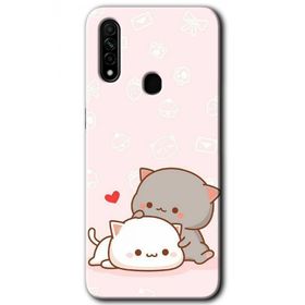 Oppo A31 Kedi Aşkı Baskılı Uyumlu Silikon Kılıf