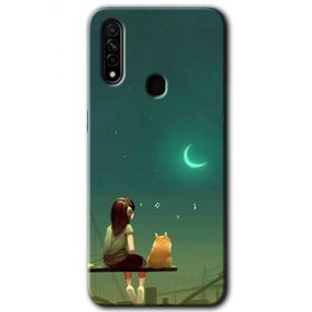 Oppo A31 Kedili Kız Baskılı Uyumlu Silikon Kılıf