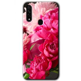 Oppo A31 Kırmızı Beyaz Gül Baskılı Uyumlu Silikon Kılıf
