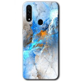 Oppo A31 Mavi Buzul Baskılı Uyumlu Silikon Kılıf