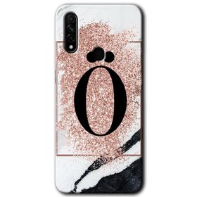 Oppo A31 Pembe Mermer Desenli Ö Harfi Baskılı Uyumlu Silikon Kılıf