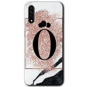 Oppo A31 Pembe Mermer Desenli Ö Harfi Baskılı Uyumlu Silikon Kılıf