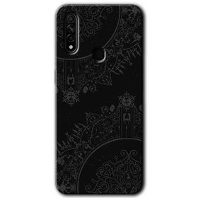 Oppo A31 Siyah Mandala Baskılı Uyumlu Silikon Kılıf