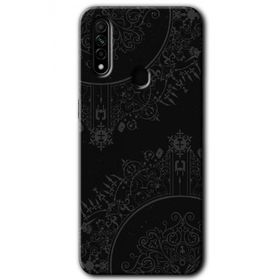 Oppo A31 Siyah Mandala Baskılı Uyumlu Silikon Kılıf