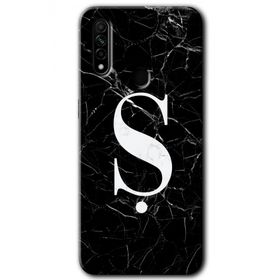 Oppo A31 Siyah Mermer Desenli Ş Harfi Baskılı Uyumlu Silikon Kılıf