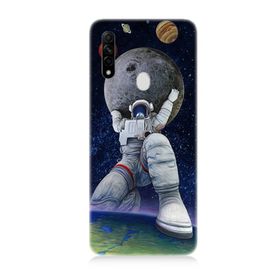 Oppo A31 Uyumlu Astronot Baskılı Silikon Kılıf