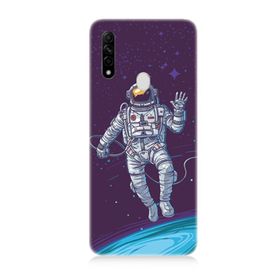 Oppo A31 Uyumlu Astronot Baskılı Silikon Kılıf