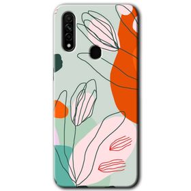 Oppo A31 Vektör Çiçekler Baskılı Uyumlu Silikon Kılıf
