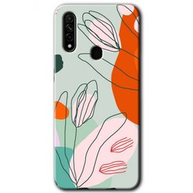 Oppo A31 Vektör Çiçekler Baskılı Uyumlu Silikon Kılıf
