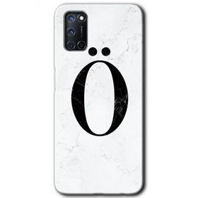 Oppo A52 Beyaz Mermer Desenli Ö Harfi Baskılı Uyumlu Silikon Kılıf